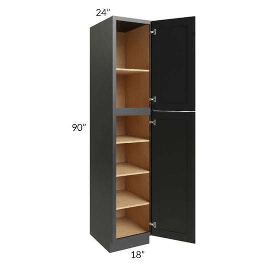 RTA Onyx Black Shaker 18" x 90" Utility Cabinet