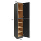 RTA Onyx Black Shaker 18" x 96" Utility Cabinet with 1 Decorative End Panel