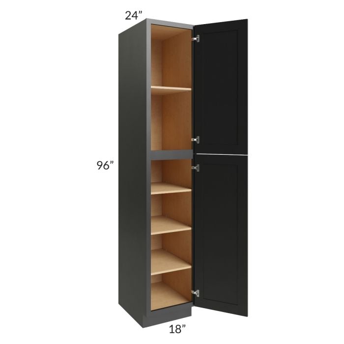 RTA Onyx Black Shaker 18" x 96" Utility Cabinet