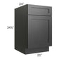 RTA Onyx Black Shaker 21" Base Cabinet - Left Hinged