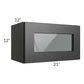 RTA Onyx Black Shaker 21" x 12" Decorative Wall Cabinet with Plain Glass