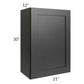 RTA Onyx Black Shaker 21" x 30" Wall Cabinet with 2 Decorative End Panels