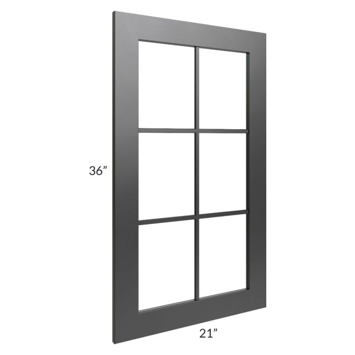 RTA Onyx Black Shaker 21" x 36" Mullion Glass Door