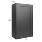 RTA Onyx Black Shaker 21" x 36" Wall Cabinet with 2 Decorative End Panels