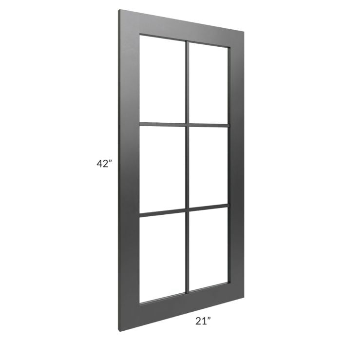 RTA Onyx Black Shaker 21" x 42" Mullion Glass Door