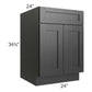 RTA Onyx Black Shaker 24" Base Cabinet