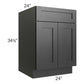 RTA Onyx Black Shaker 24" Base Cabinet with 1 Decorative End Panel