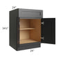 RTA Onyx Black Shaker 24" Base Cabinet with 2 Decorative End Panels