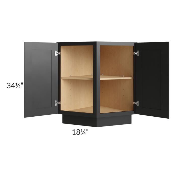 RTA Onyx Black Shaker 24" Base End Angle Cabinet with 1 Decorative End Panel