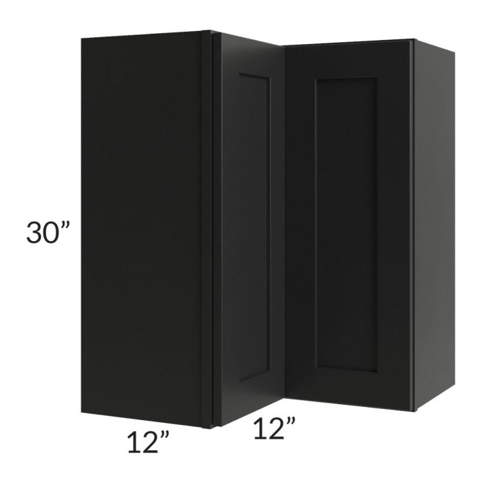 RTA Onyx Black Shaker 24" x 30" Easy Reach Corner Wall Cabinet