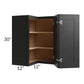 RTA Onyx Black Shaker 24" x 30" Easy Reach Corner Wall Cabinet