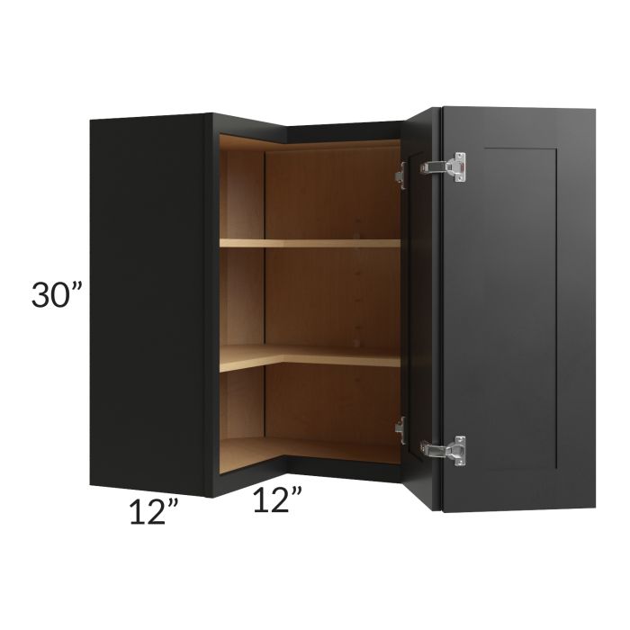 RTA Onyx Black Shaker 24" x 30" Easy Reach Corner Wall Cabinet