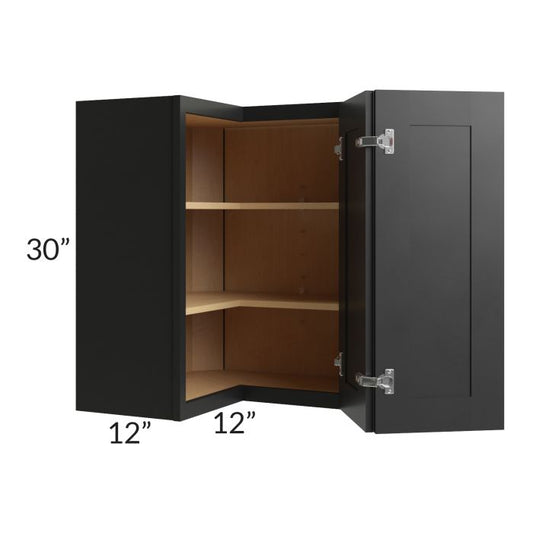 RTA Onyx Black Shaker 24" x 30" Easy Reach Corner Wall Cabinet