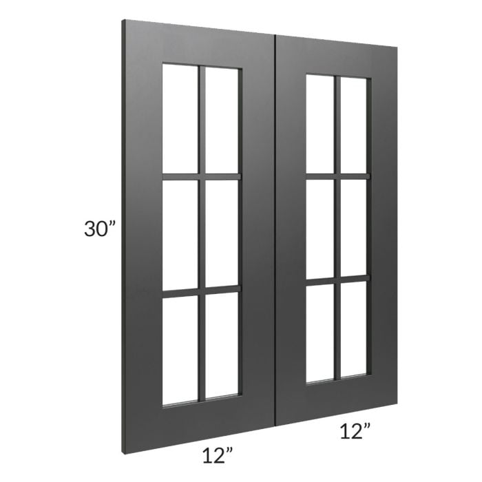 RTA Onyx Black Shaker 24" x 30" Mullion Glass Door