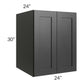 RTA Onyx Black Shaker 24" x 30" x 24" Split Pantry Wall Cabinet