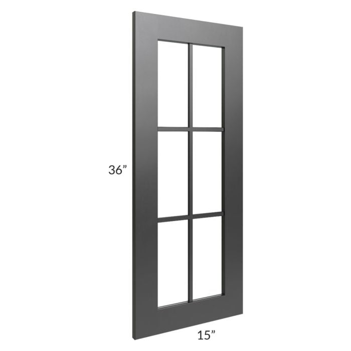 RTA Onyx Black Shaker 24" x 36" Corner Mullion Glass Door