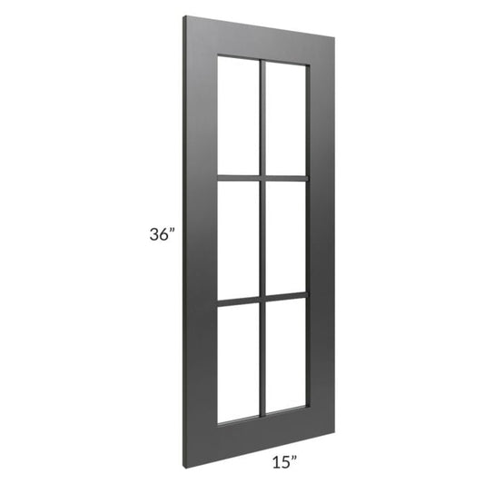 RTA Onyx Black Shaker 24" x 36" Corner Mullion Glass Door