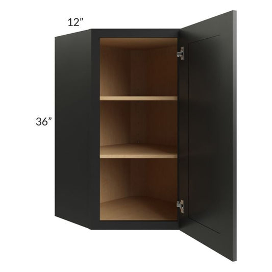 RTA Onyx Black Shaker 24" x 36" Diagonal Corner Wall Cabinet