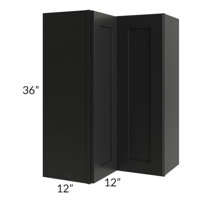 RTA Onyx Black Shaker 24" x 36" Easy Reach Corner Wall Cabinet