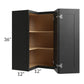 RTA Onyx Black Shaker 24" x 36" Easy Reach Corner Wall Cabinet