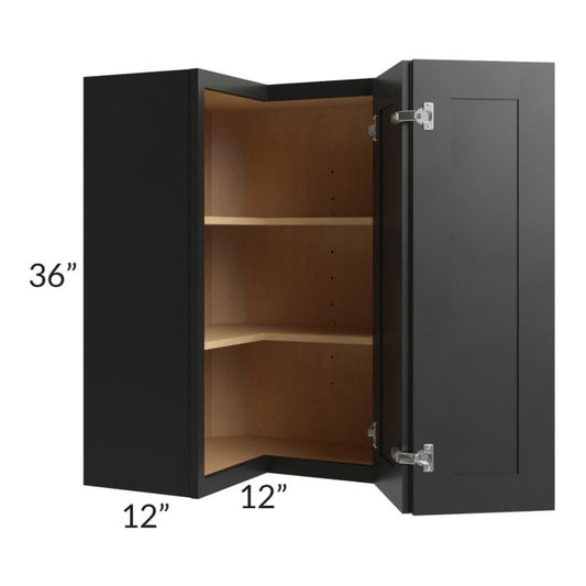 RTA Onyx Black Shaker 24" x 36" Easy Reach Corner Wall Cabinet