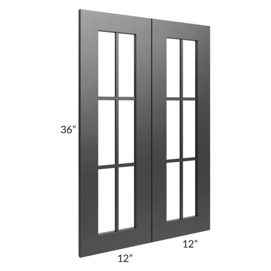 RTA Onyx Black Shaker 24" x 36" Mullion Glass Door