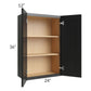 RTA Onyx Black Shaker 24" x 36" Wall Cabinet with Mullion Glass Door
