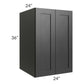 RTA Onyx Black Shaker 24" x 36" x 24" Split Pantry Wall Cabinet