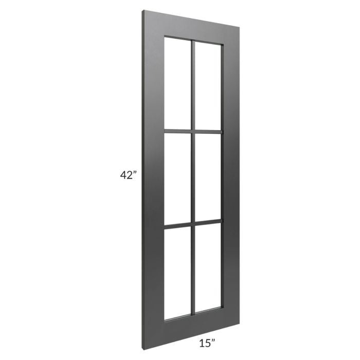 RTA Onyx Black Shaker 24" x 42" Corner Mullion Glass Door