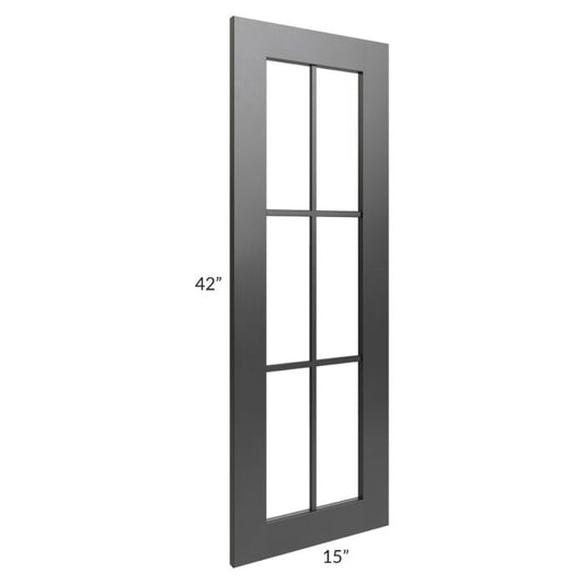 RTA Onyx Black Shaker 24" x 42" Corner Mullion Glass Door