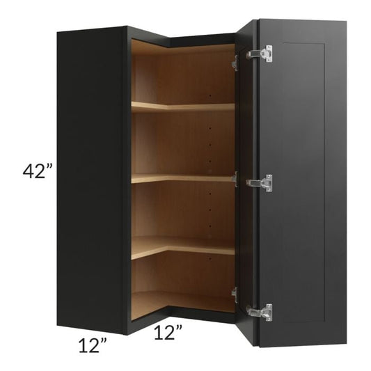RTA Onyx Black Shaker 24" x 42" Easy Reach Corner Wall Cabinet