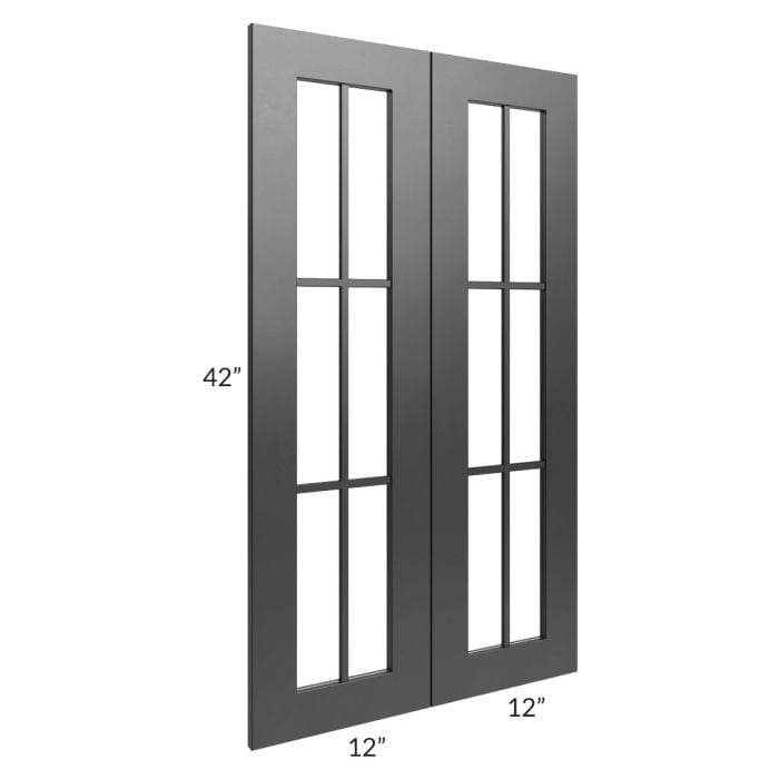 RTA Onyx Black Shaker 24" x 42" Mullion Glass Door