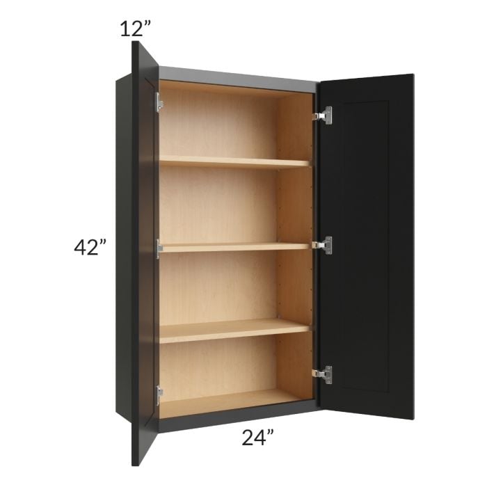 RTA Onyx Black Shaker 24" x 42" Wall Cabinet
