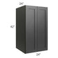 RTA Onyx Black Shaker 24" x 42" x 24" Split Pantry Wall Cabinet