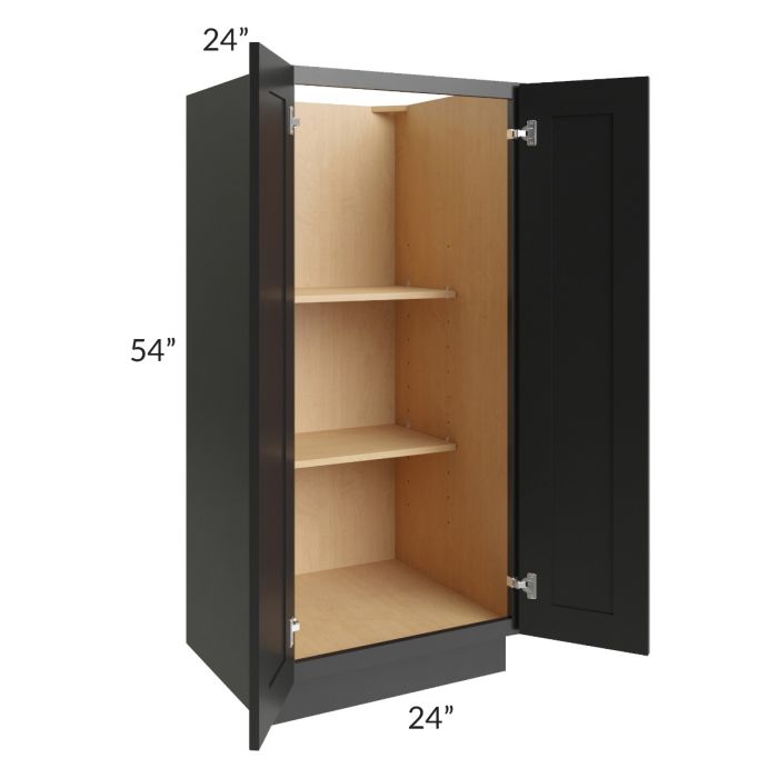 RTA Onyx Black Shaker 24" x 54" Split Pantry Base Cabinet