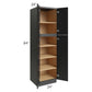RTA Onyx Black Shaker 24" x 84" Utility Cabinet with 1 Decorative End Panel