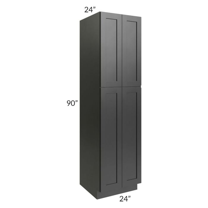 RTA Onyx Black Shaker 24" x 90" Utility Cabinet with 1 Decorative End Panel
