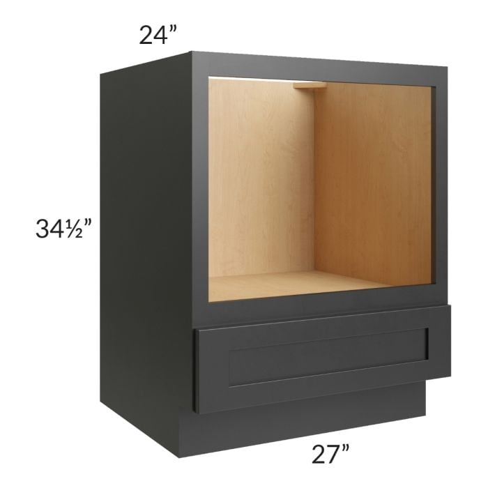 RTA Onyx Black Shaker 27" Base Microwave Cabinet with 1 Decorative End Panel