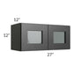 RTA Onyx Black Shaker 27" x 12" Decorative Wall Cabinet with Plain Glass