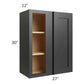 RTA Onyx Black Shaker 27" x 30" Blind Corner Wall Cabinet