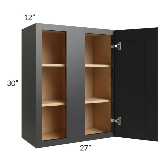 RTA Onyx Black Shaker 27" x 30" Blind Corner Wall Cabinet