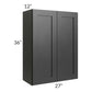 RTA Onyx Black Shaker 27" x 36" Wall Cabinet with 2 Decorative End Panels
