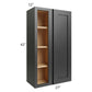 RTA Onyx Black Shaker 27" x 42" Blind Corner Wall Cabinet