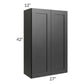 RTA Onyx Black Shaker 27" x 42" Wall Cabinet