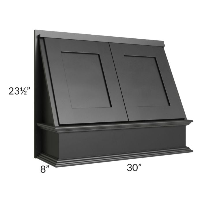 RTA Onyx Black Shaker 30" Range Hood Front