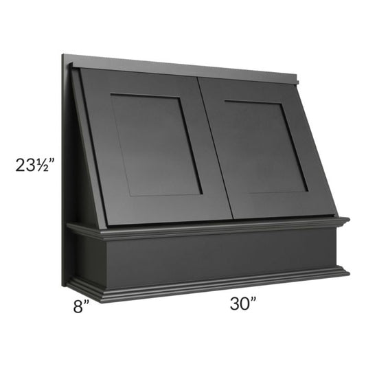 RTA Onyx Black Shaker 30" Range Hood Front