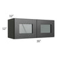 RTA Onyx Black Shaker 30" x 12" Decorative Wall Cabinet with Plain Glass
