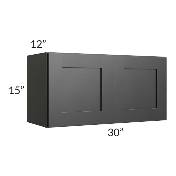 RTA Onyx Black Shaker 30" x 15" Wall Cabinet