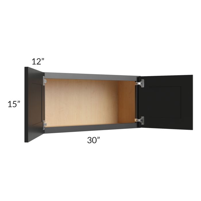 RTA Onyx Black Shaker 30" x 15" Wall Cabinet