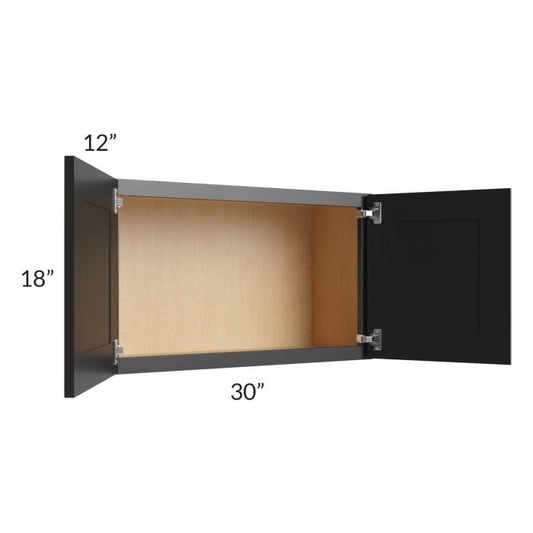 RTA Onyx Black Shaker 30" x 18" Wall Cabinet